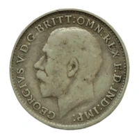 U.K 3 Pence Silver Coin (George 5th King) - 1919