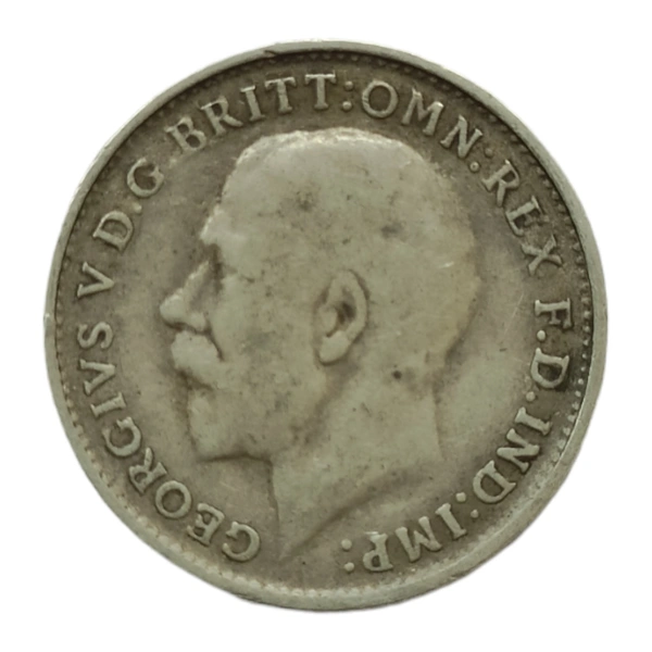 U.K 3 Pence Silver Coin (George 5th King) - 1919