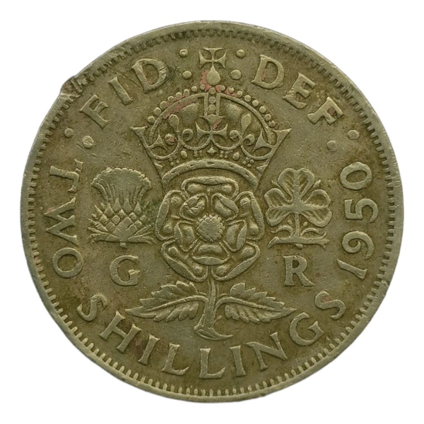 1950 U. K. 2 Shillings Coin