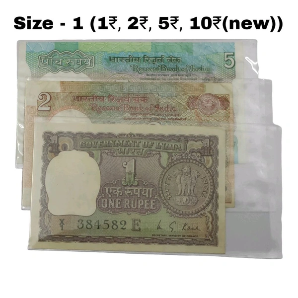 Banknote Sleeves Set of 3 Different Sizes - Each 50 Sleeves in 1 Pack