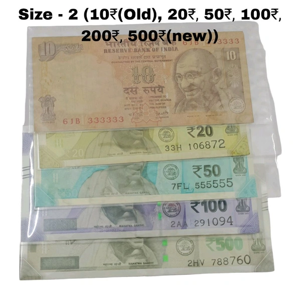 Banknote Sleeves Set of 3 Different Sizes - Each 50 Sleeves in 1 Pack