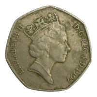 1997 U.K. 50 Pence Coin