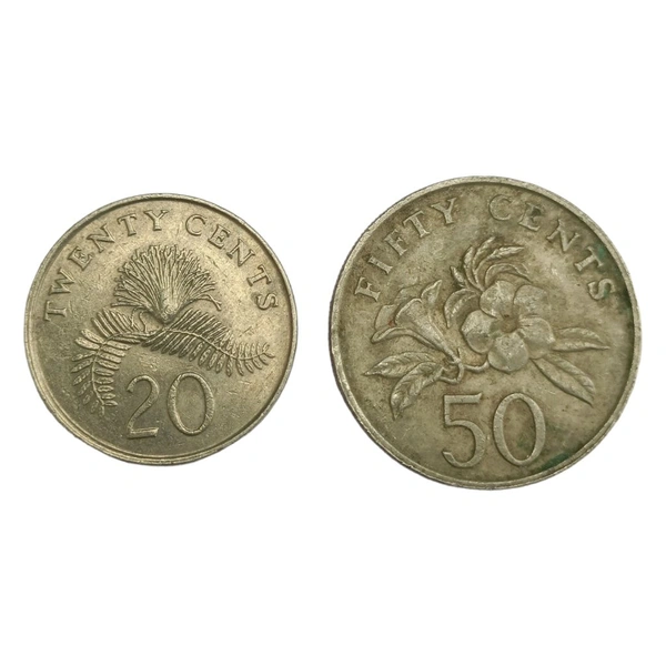 1987 Singapore Set of 2 Coins (20 Cents & 50 Cents)