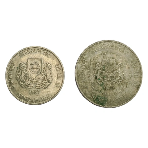 1987 Singapore Set of 2 Coins (20 Cents & 50 Cents)