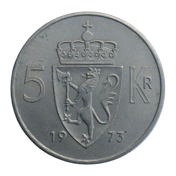 1973 Norway 5 Kroner Coin 