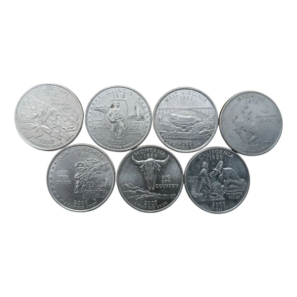 USA 7 Coins Set - Quarter Dollars Set #0001