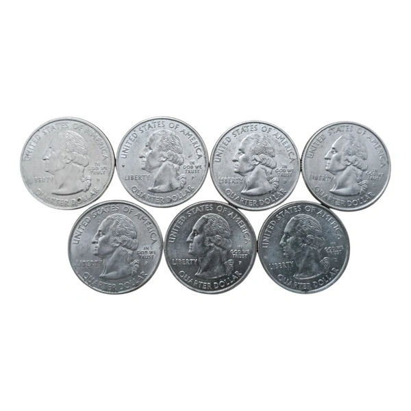 USA 7 Coins Set - Quarter Dollars Set #0001