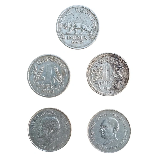 1947 to 1969 1 Rupee (Nickel) Coins Set