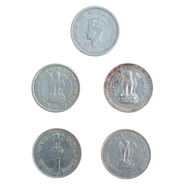 1947 to 1969 1 Rupee (Nickel) Coins Set