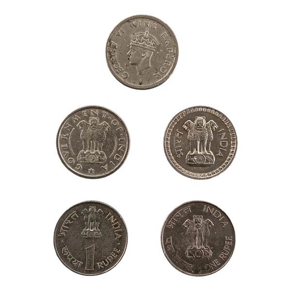 1947 to 1969 1 Rupee (Nickel) Coins Set