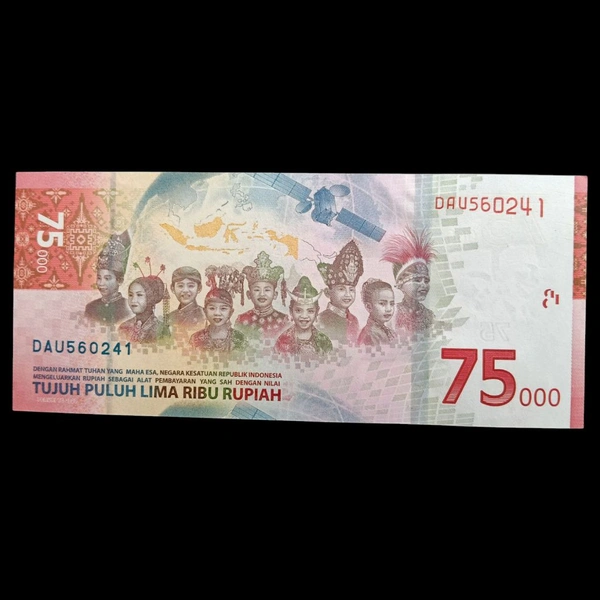 2020 Indonesia 75000 Rupiah UNC Commemorative Note - Celebrating 75 Years  Of Independence