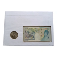 2003 - Queen Elizabeth II - Coronation Jubilee Set (Coin(1) + Banknote(1) + Stamps(5))