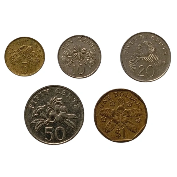 Singapore Set of 5 Different Coins