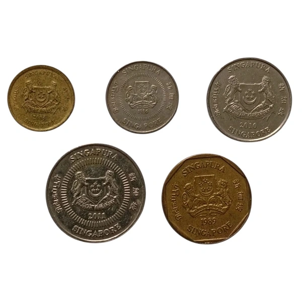 Singapore Set of 5 Different Coins