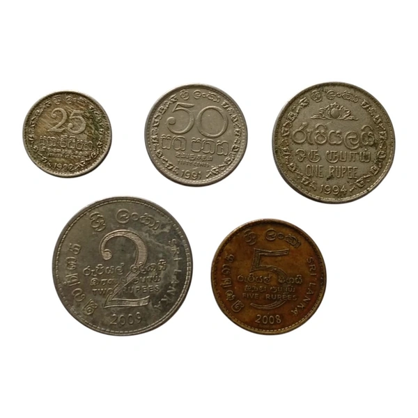 Sri Lanka Set of 5 Different Coins