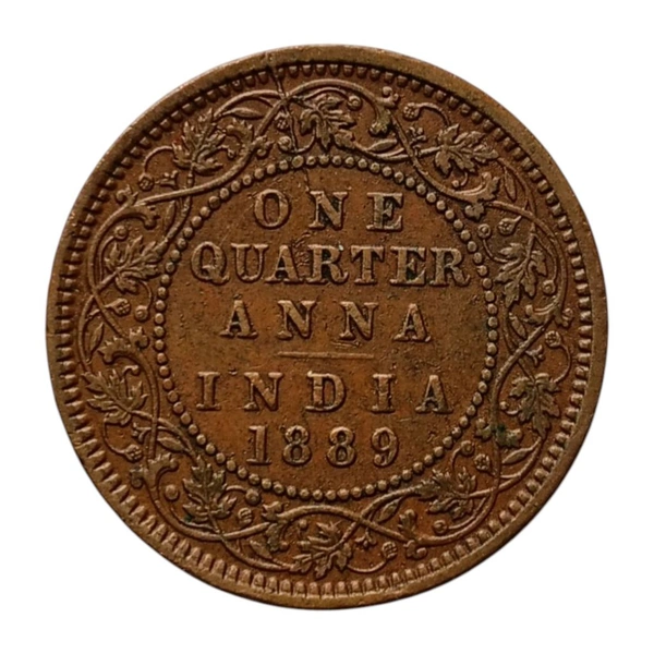 1889 Quarter Anna Coin - Victoria Empress
