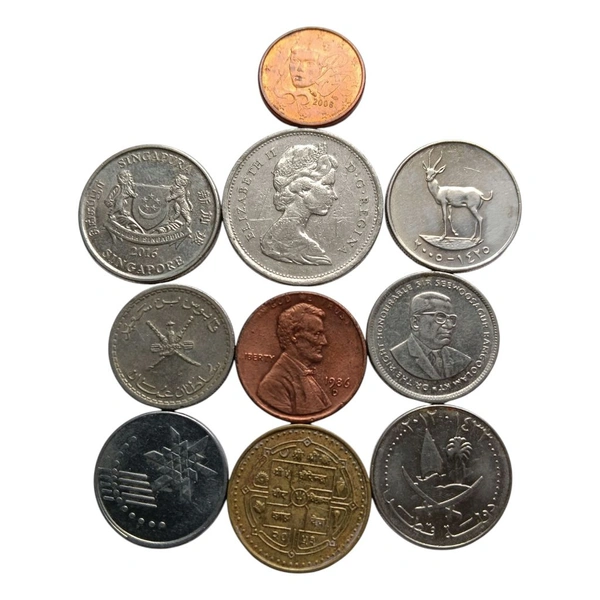 10 Different Foreign Countries Coins Collection #007