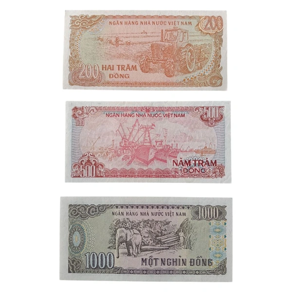 Vietnam 3 Different - UNC Notes Set