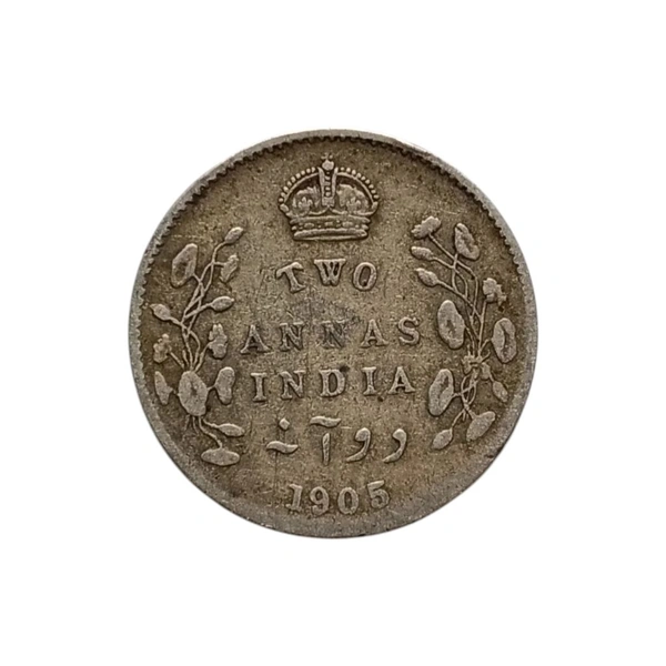 2 Annas Silver Coin - Edward 7th King - 1905