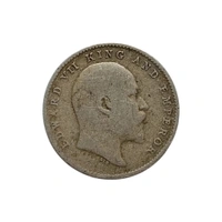 2 Annas Silver Coin - Edward 7th King - 1905