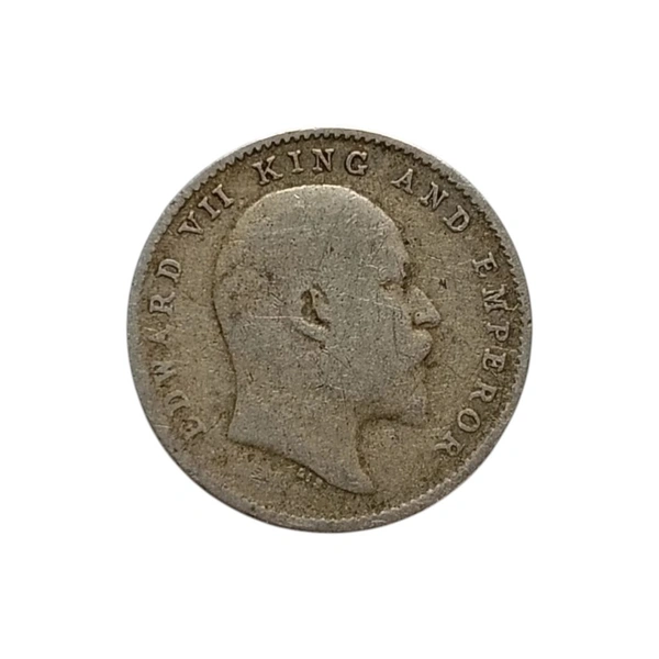 2 Annas Silver Coin - Edward 7th King - 1905