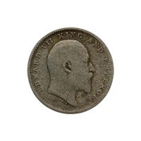 2 Annas Silver Coin - Edward 7th King - 1910