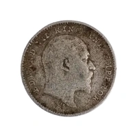 2 Annas Silver Coin - Edward 7th King  - 1910