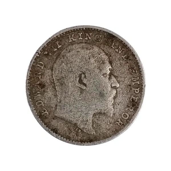 2 Annas Silver Coin - Edward 7th King  - 1910