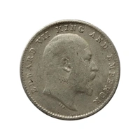 2 Annas Silver Coin - Edward 7th King  - 1910