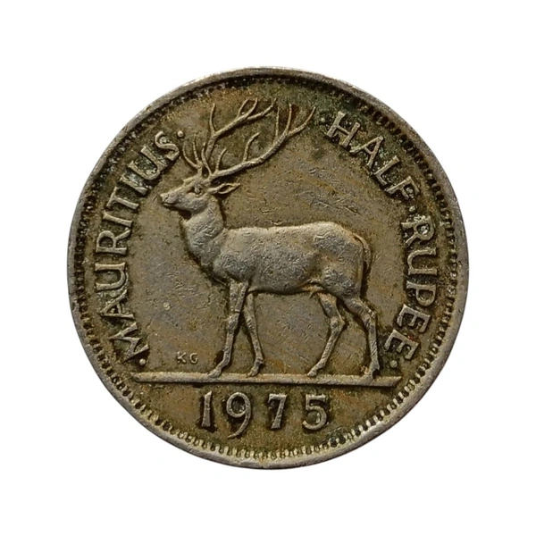 1975 Mauritius Half Rupee Coin