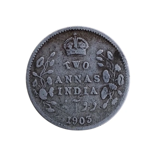 2 Annas Silver Coin - Edward 7th King  - 1903