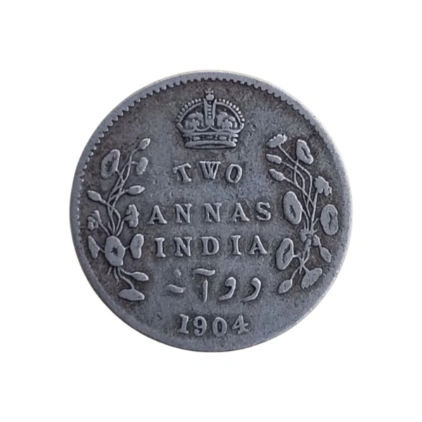 2 Annas Silver Coin - Edward 7th King  - 1904