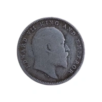 2 Annas Silver Coin - Edward 7th King  - 1904