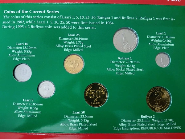 2014 Maldives UNC set of 7 Coins