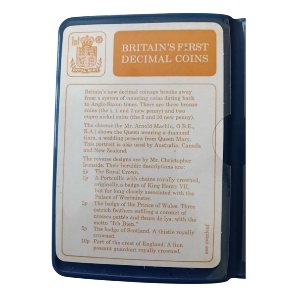 Britain's First Decimal Coins Set of 5 UNC coins (1968 & 1971)