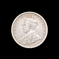 1917 2 Annas Silver Coin - George 5th King 