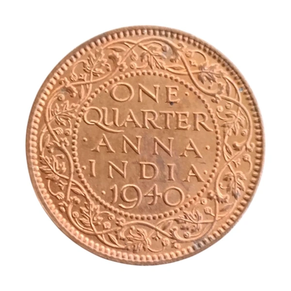 One Quarter Anna UNC coin - George 6th King  - 1940
