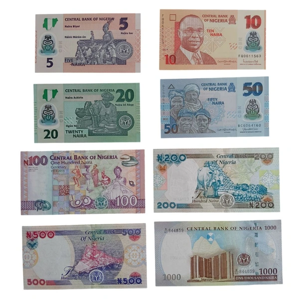 Nigeria Set of 8 Banknotes - All Complete UNC