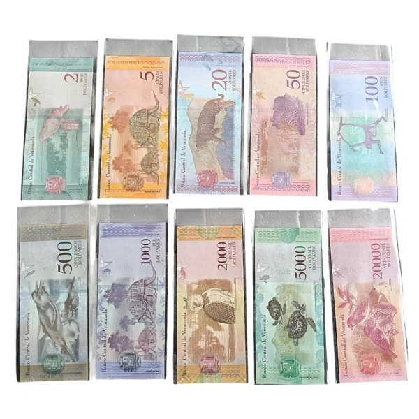 Venezuela Set of 10 Banknotes - All Complete UNC 