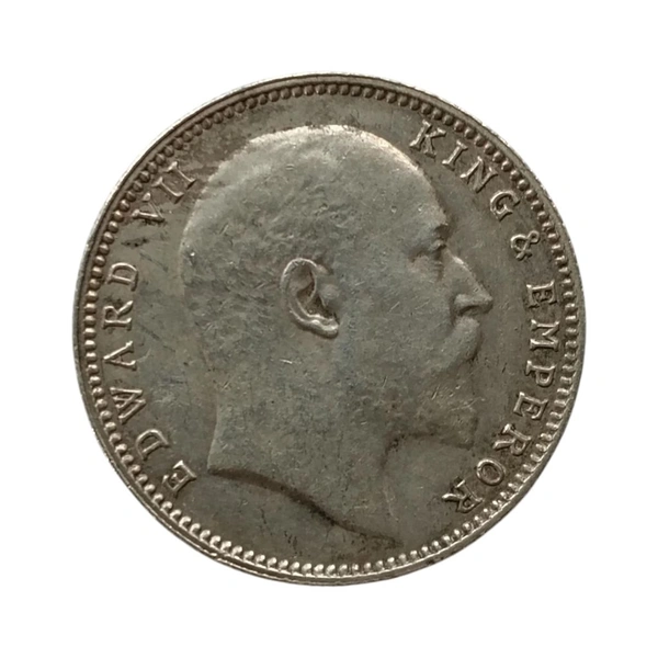 Edward 7th King - 1 Rupee Silver Coin - 1910