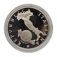 1986 Italy 500 Lire - FIFA World Cup - Mexico '86 - Silver Proof Coin with Premium Packing 