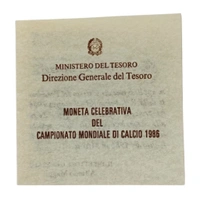 1986 Italy 500 Lire - FIFA World Cup - Mexico '86 - Silver Proof Coin with Premium Packing 