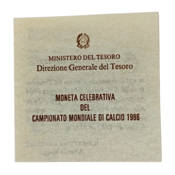 1986 Italy 500 Lire - FIFA World Cup - Mexico '86 - Silver Proof Coin with Premium Packing 