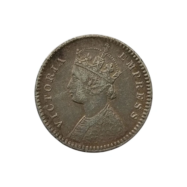 1897 2 Annas - Victoria Empress - Silver Coin