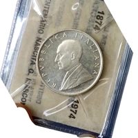 1974 Italy 500 Lire Silver Coin - Guglielmo Marconi