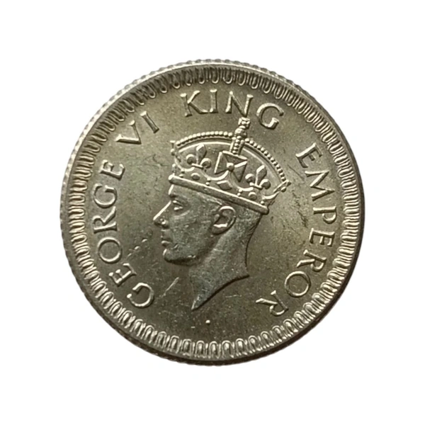 1942 1/4 (Quarter) Rupee - Silver UNC Coin - George 6th King 