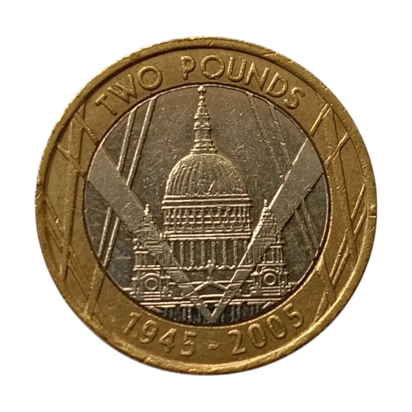 2005 UK 2 Pounds Coin - 60th Anniversary of End of World War - II