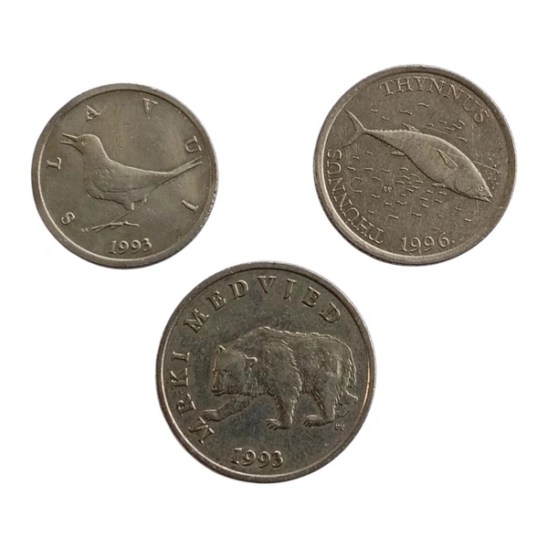 Croatia 1, 2 & 5 Kuna Coins Set