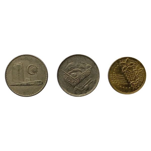 3 Different Malaysian 20 Sen Coins Set