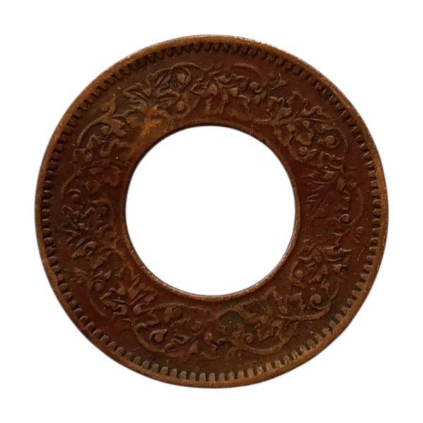 (1943 - 1947) 1 Pice (HOLE COIN) - George 6th King - Used Coin - 1943